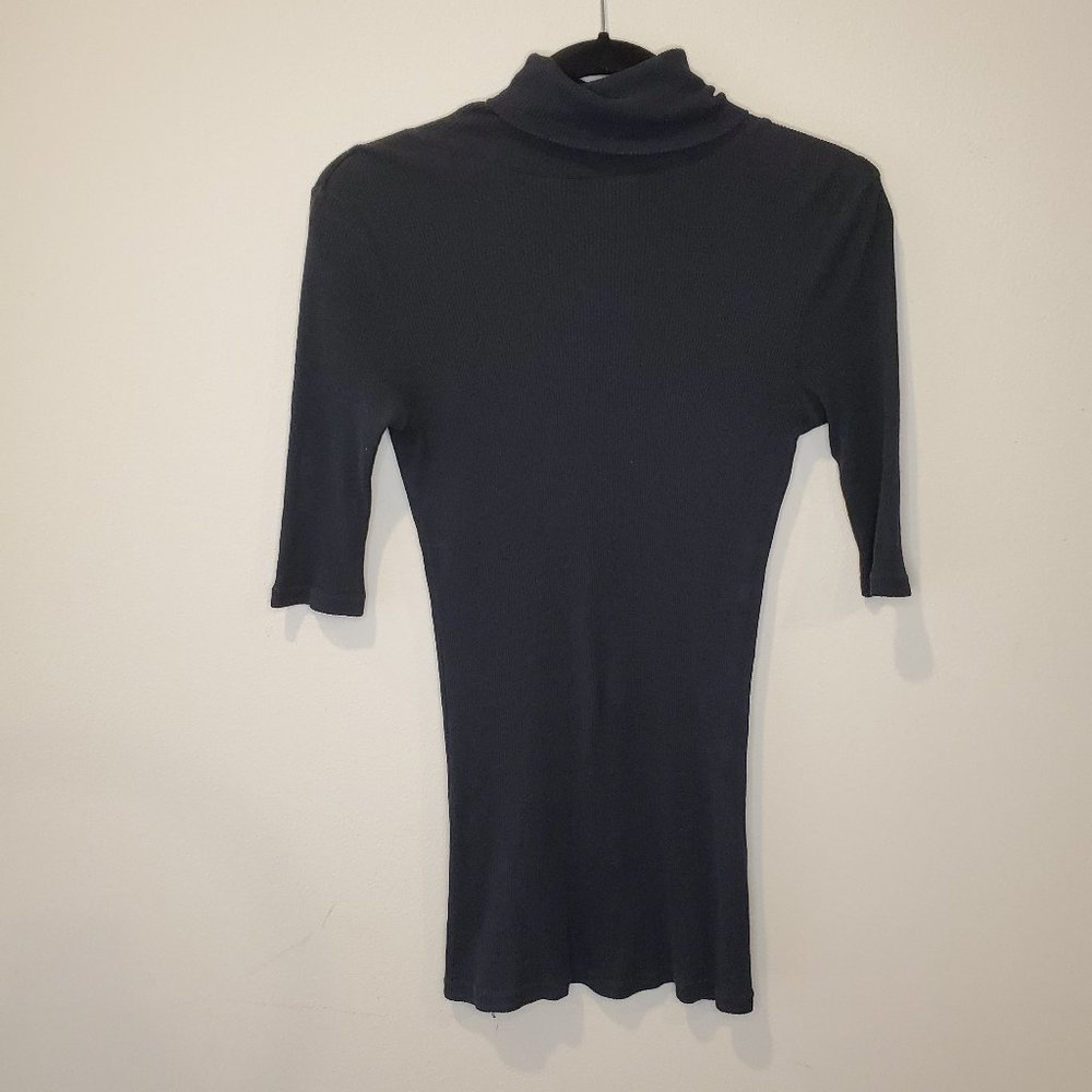 Michael Stars ribbed quarter sleeve turtleneck OS